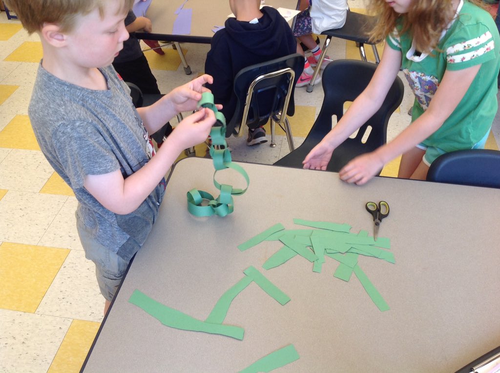 RawdingMolly's tweet photo. Kinders exploring the Paper Chain Challenge
Such great collaboration 
How many vs How long
Awesome reflections and thoughtful ideas for next time 

#LTLmath
@FiskeMath @FiskeSchool https://t.co/T1w0tyWA79