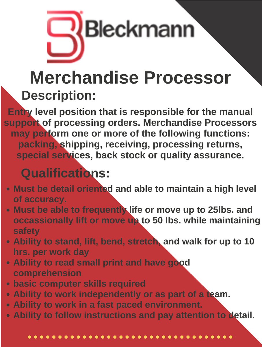 OMJLicking's tweet photo. Representatives from Bleckmann will be at OMJ on Wednesday, June 13, 2018 from 10:00 A.M.- 2:00 P.M. Come dressed to impress with your updated Resume in hand! #ohioworks #employment #jobs #jobseeker #Bleckmann #Accounting #CustomerService #Generallabor #OMJLC https://t.co/YBNRKNLDaP