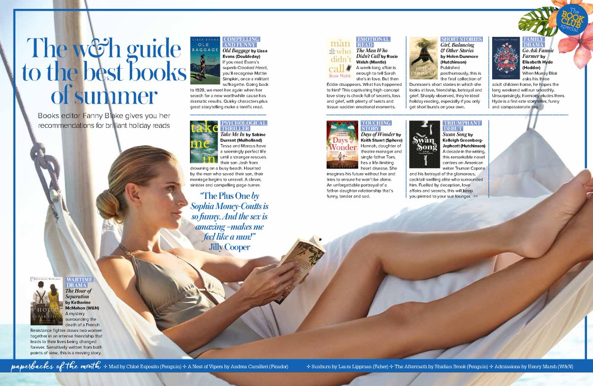 GreeneandHeaton's tweet image. .@womanandhome features @SabineDurrant's #TakeMeIn in their guide to the best books of summer. The psychological thriller is “A clever, sinister and compelling page-turner" and will be out in hard back on the 28th of June