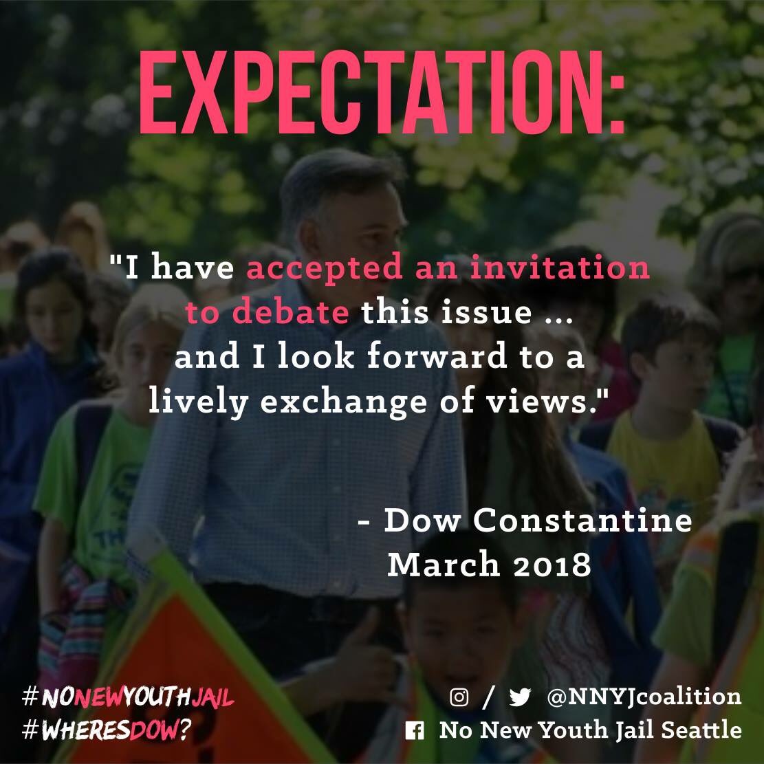 nnyjcoalition's tweet photo. #WheresDow? Despite @kcexec saying he would participate in the debate, he has chosen once again not to show up. This work will continue with or w/o Dow: Join us today, instead, for a youth panel exploring whether youth jails are obsolete! #NoNewYouthJail https://t.co/RQBUSHl2ke https://t.co/pZyy6ZxRso