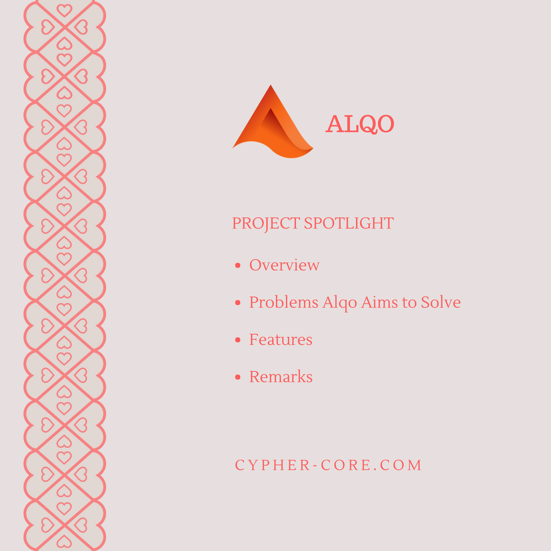 cypher_core's tweet image. Project Spotlight - @ALQOCOIN #ALQO is now up on @cypher_core website. Read here (cypher-core.com/project-spotli… )

Authors: Ken @cypher_coreKen, Jay Jie @jim380 

#CypherCore #crypto #cryptocurrency #blockchain