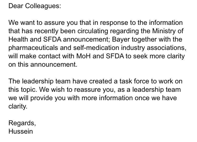 Pharma_Job1's tweet image. #شركات_الادوية_ترفض_التوطين

ايميلات متداولة لمدراء شركات الادوية في السعودية تطمن موظفيها الاجانب ببقاء وظائفهم وسعيهم للتلاعب على قرار هيئة الغذاء و الدواء بتوطين مهنة الدعاية الطبية !