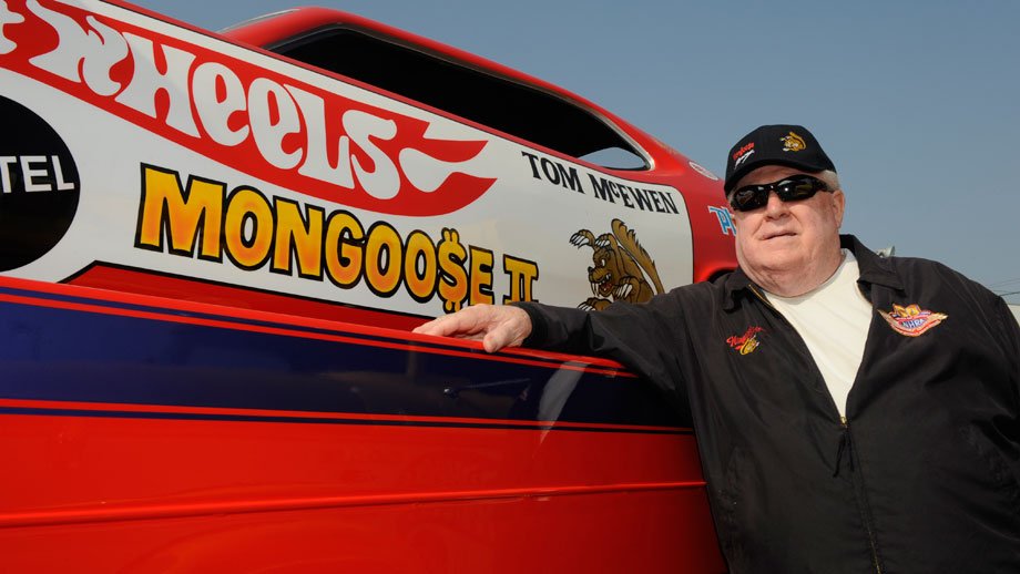 NHRA's tweet photo. It is with great sadness that we share the news of the passing of Legendary Top Fuel and Funny Car racer Tom "the Mongoose" McEwen. Our thoughts and prayers go out to his family.

To read more on his storied career: https://t.co/Fkktmkymq0 https://t.co/DAaSRuAM5r
