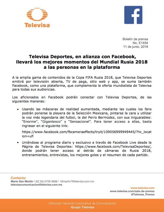 TUPrensa's tweet photo. .@TD_Deportes, en alianza con @Facebook, llevará los mejores momentos del Mundial #Rusia2018 a las personas en la plataforma #VamosConTodo
https://t.co/Q0N08YQGJu https://t.co/lfpMxD99oW