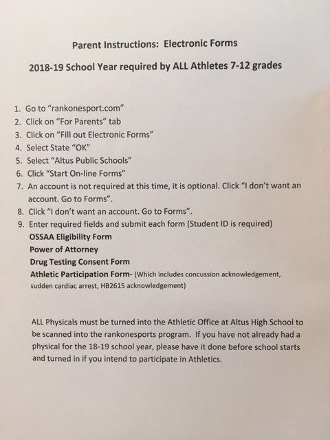 GoAltusBulldogs's tweet photo. 7-12 Grade Athlete Parents only!Attached is the instructions to get your child's required athletic docs complete for the 2018-19 school year. This is a new program that we will be using.Please follow instructions. It must be done B4 Drug Testing Aug 4th at AHS 9am.
Please Retweet https://t.co/PUzb1tYo4y