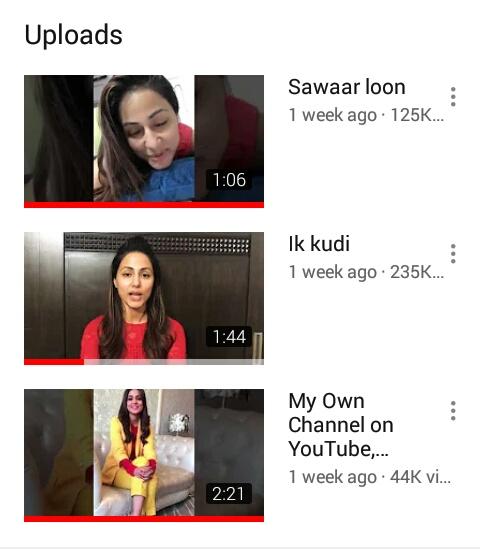 Manisha90294538's tweet photo. It's #1Week completion of @eyehinakhan 's #OwnYouTubeChannel got #28k Subscribers(28079).Hina Di's singing fr #Sawarloon song #125k View,#IkKudi #235k View (#HighestViewedSong) till now & #Raazi #44k View.#MyWouldBeSinger #HinaKhan super excited to listen ur Nxt song in #YouTube https://t.co/ubH0lAkp8v