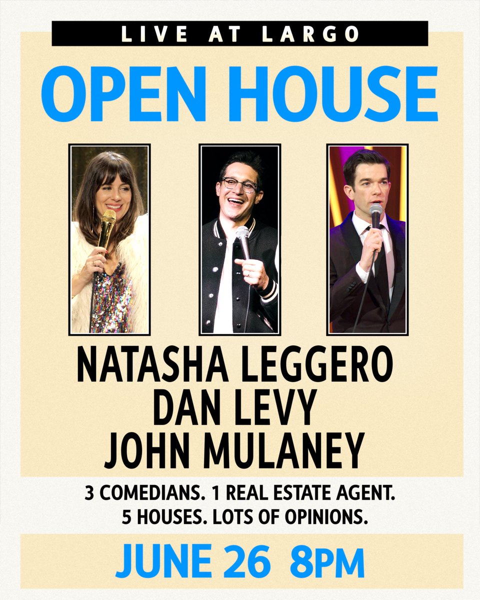 LA! If you love watching HGTV, going to open houses, and getting lost on Redfin, then you will really enjoy this show where me, @mulaney, and @natashaleggero talk all things real estate! Tix here: ticketfly.com/purchase/event…