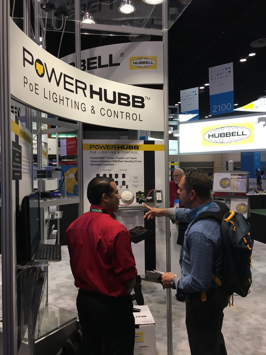 PoE lighting working display with multiple lights at #CLUS