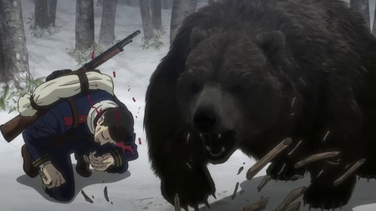 内田 در توییتر ゴールデンカムイ 10話 谷垣 まさか羆を利用するとはね 二階堂が襲われてしまった 尾形上等兵は撃たれたのに普通に動き回っていてしぶとい 鶴見中尉は良い笑顔をしてるなあ そして のっぺら坊がアシリパの父親だったという衝撃の事実