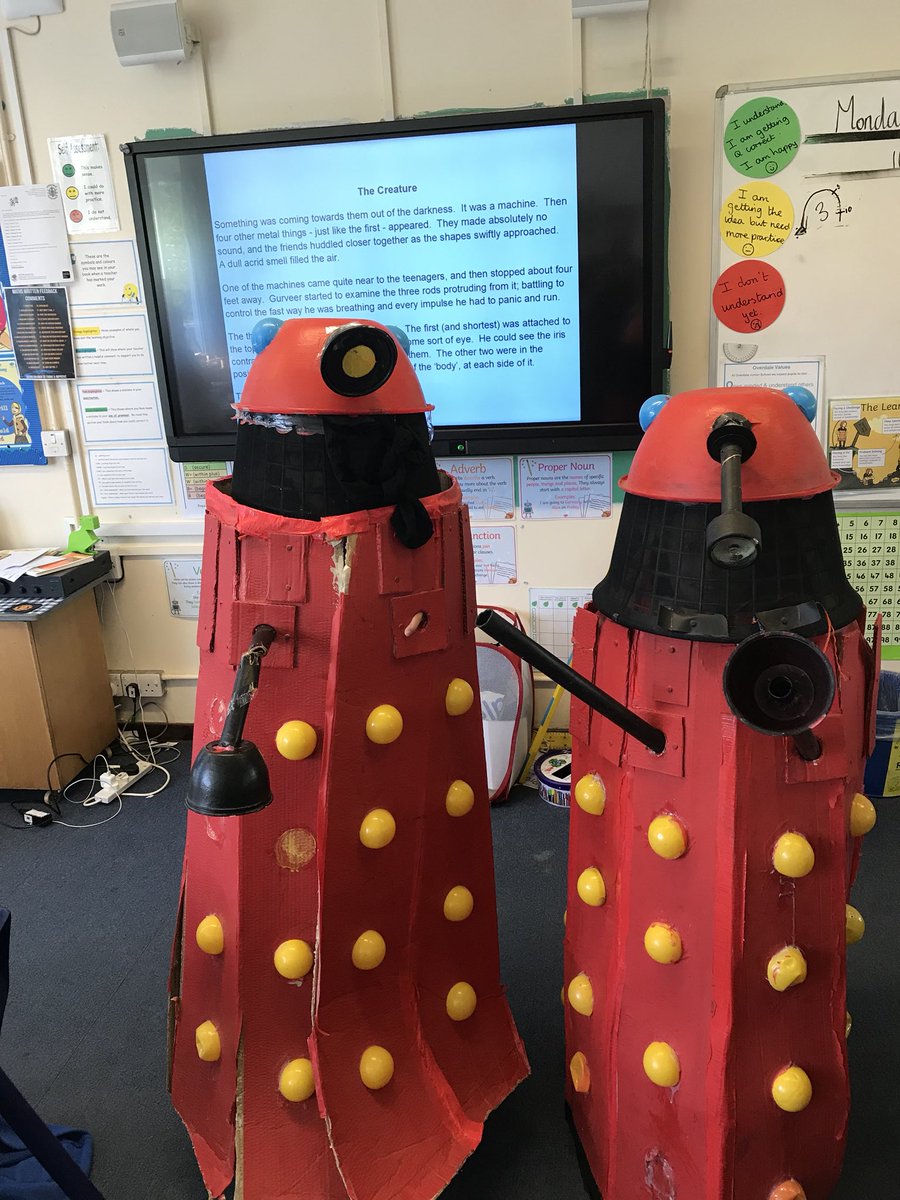 MrMJEllis's tweet image. We were #invaded by 2 #Darleks today during our English lesson! The Children are throughly enjoying our new text!! #Space #TheInvaders
