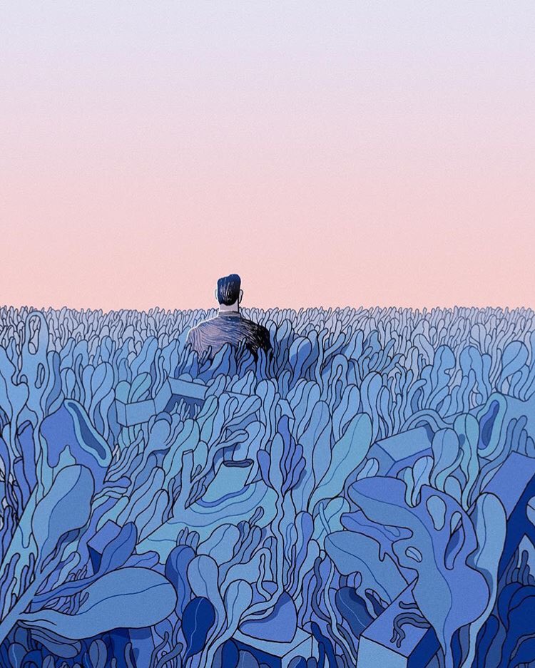 Growth is painful. Change is painful.But nothing is as painful as staying stuck somewhere you don’t belong. —Mandy Hale #ThingsToNeverForget 

artwork by Rune Fisker