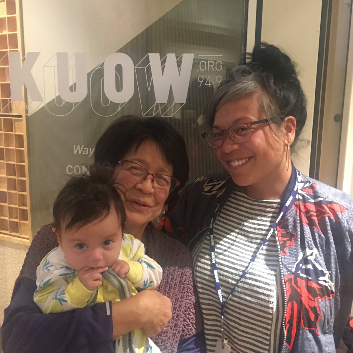 KUOW's tweet photo. We should invite guests to bring their babies and moms on the radio more often. That was delightful. 

Thanks for stopping by #KUOWrecord, @agarbes &amp; co. Podcast of today's show coming soon: https://t.co/1RtPinYpAA https://t.co/8Il0rsz12D