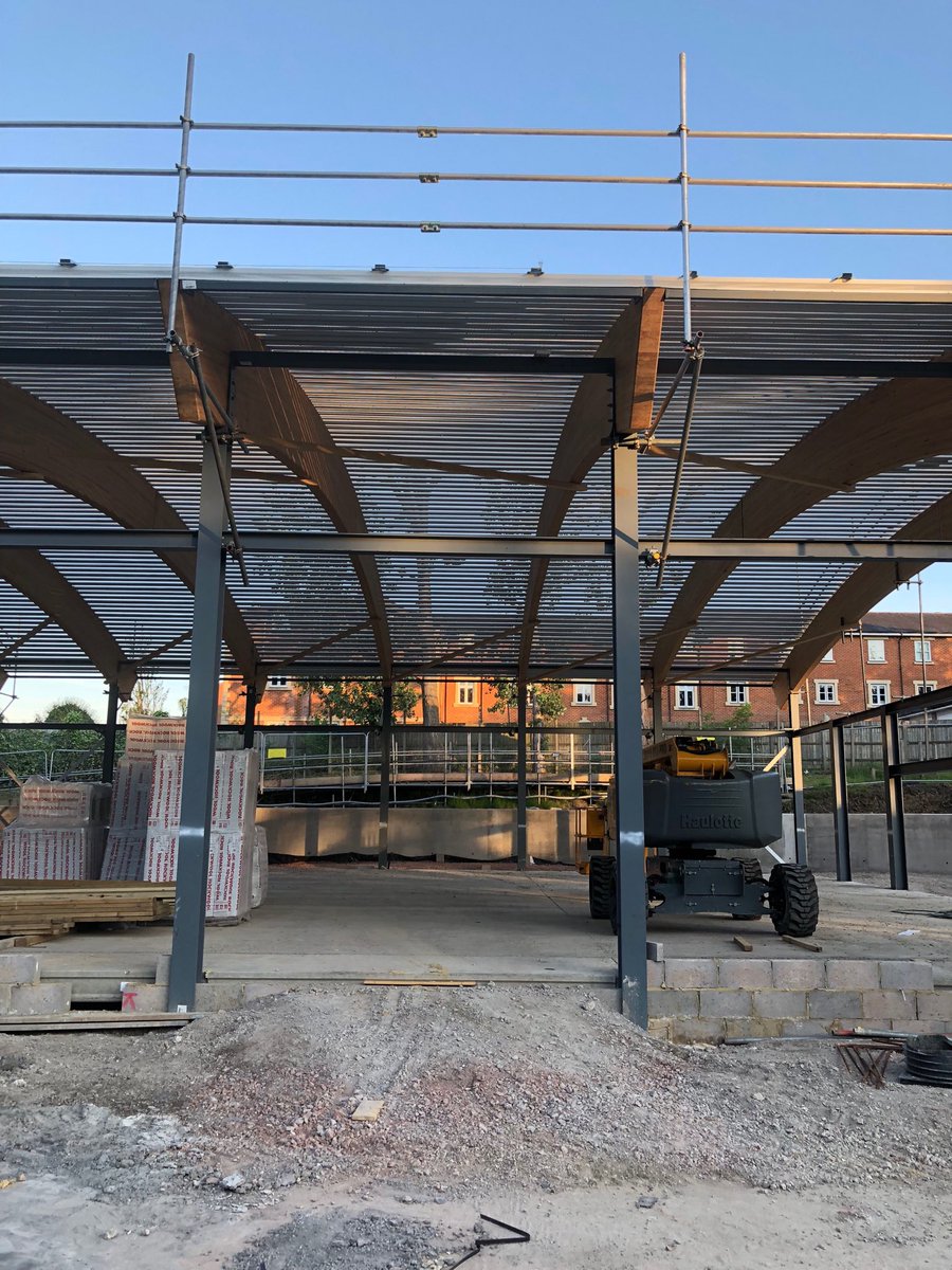 ian_burks's tweet photo. YMCA Inclusive Sports Facility - roof beginning to take shape - all made possible thanks to YMCA fundraisers and expertise from ⁦@SunninghillCCL⁩ ⁦@CF_Architects⁩ https://t.co/aEv376U6JV