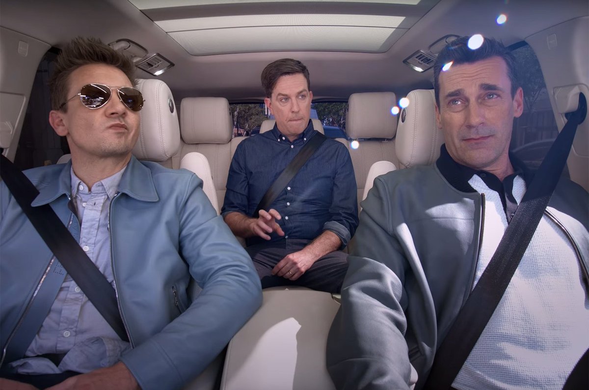 billboard's tweet photo. New #CarpoolKaraoke episodes with Jon Hamm, Ed Helms &amp; more coming to Apple Music https://t.co/xAxQb559Qg https://t.co/G25scvjCu6