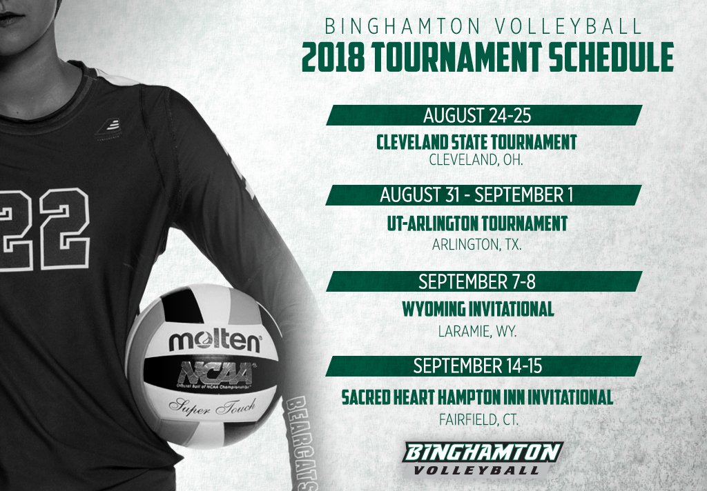 BinghamtonVB's tweet photo. 👀👀

2018 Tournament Schedule ✔️ #BingPride #AEVB https://t.co/cNXbD3e1xU