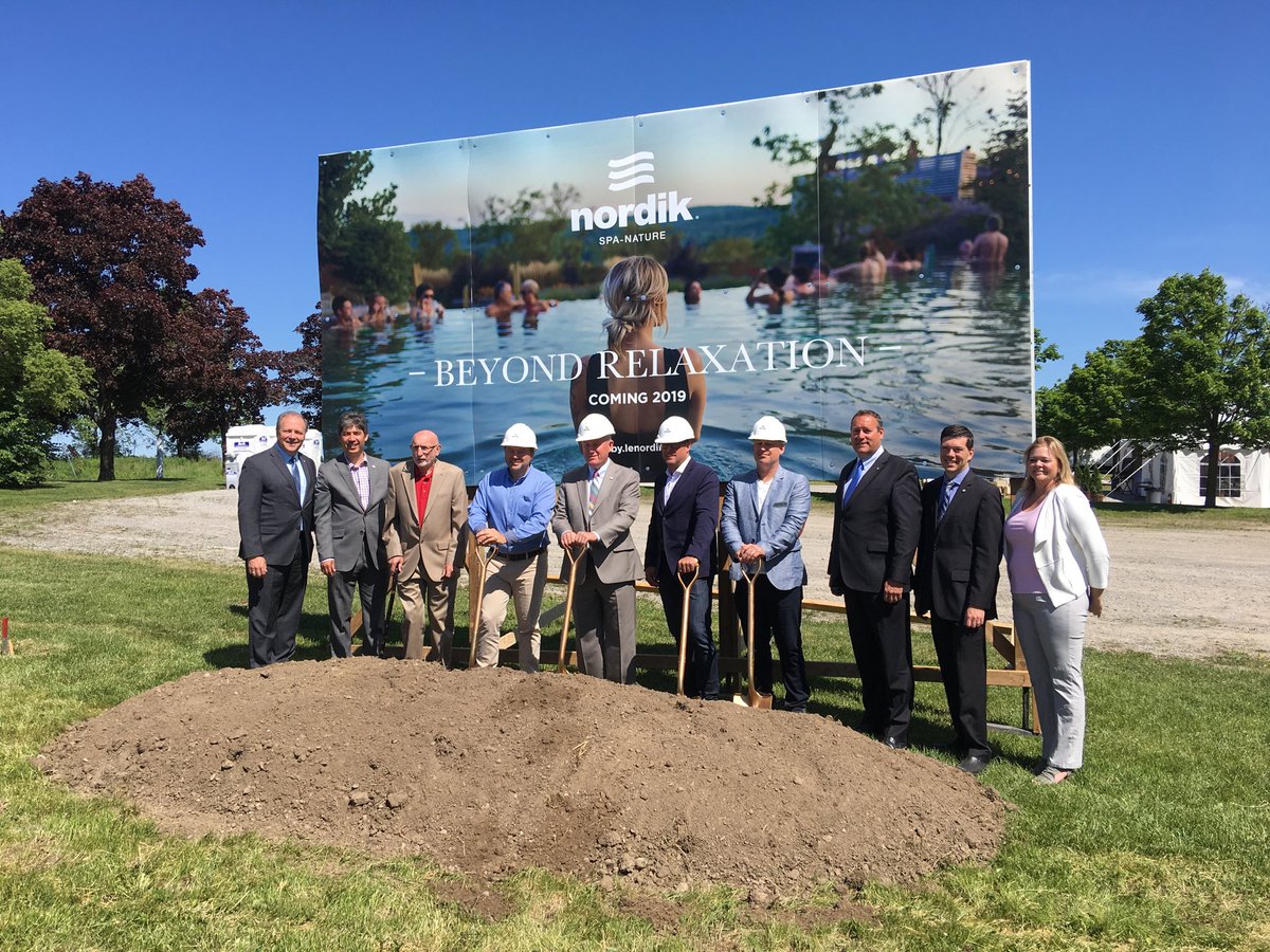 rhondamulcahy's tweet image. At Nordik Spa ground breaking. A big win for Whitby. I sat in council chambers years ago when Mayor Marcel Brunelle’s council made the controversial decision to purchase Cullen Park. This spa’s corporate policies regarding health and lifestyle suit it beautifully. Bienvenue!