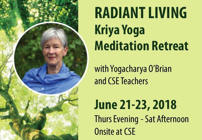 CSEcenter's tweet image. Sign up for the RADIANT LIVING: Kriya Yoga Meditation Retreat with Yogacharya Ellen Grace O'Brian at bit.ly/Radiant-Living
@Yogacharya_live