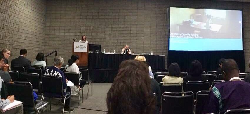GSSHealth's tweet photo. .@GSSHealth founder @paulafernandes presents data at #asmicrobe2018 showing the impact of hands-on training with real-life samples to improve the quality of #diagnostic testing at the point of care @ASMicrobiology #POCdiagnostics #ASMmicrobe https://t.co/jFit7j2g52