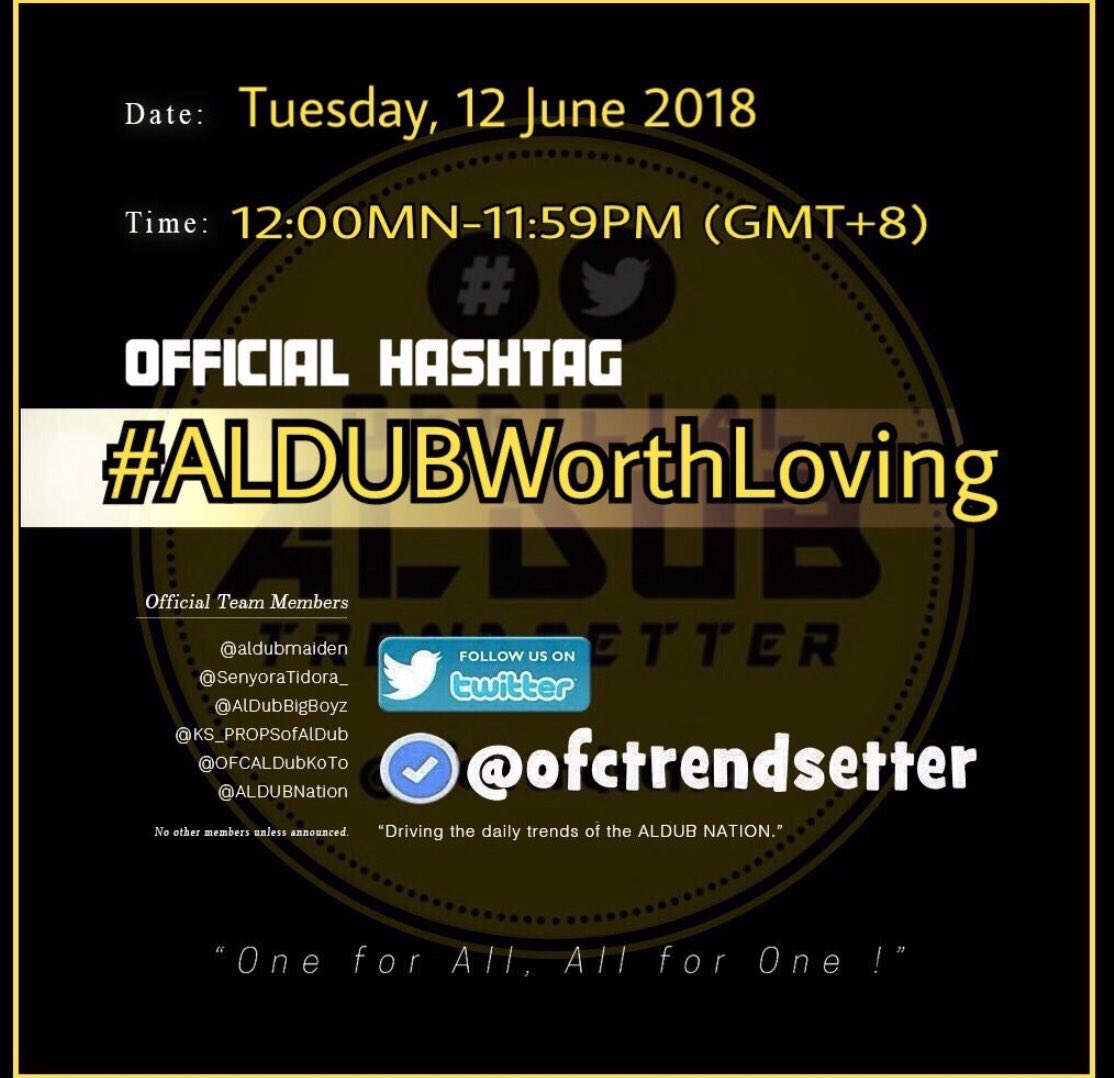 ADN is always #ALDUBWorthLoving 💕😏😇 

Proud ADN Ako 😊👌🏻

Tweet•Retweet•Qoute
<a href="/ofctrendsetter/">TEAM OAT ᴬᴰᴺ</a>