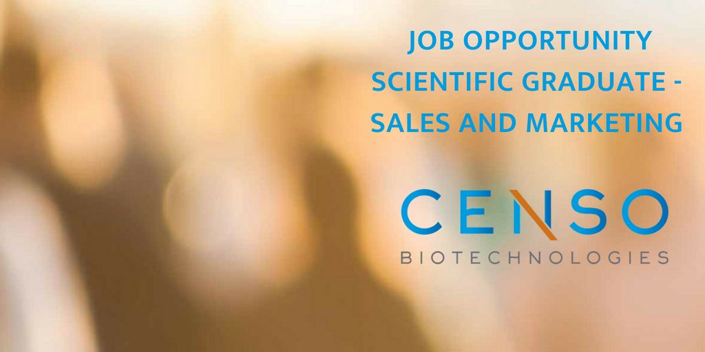 Looking for a new opportunity? We've an exciting and challenging role for a graduate to work within our sales &amp; marketing team. Degree in #lifesciences preferred and sales/marketing experience. Apply by 2 July > censobio.com/about/careers/… #job #vacancy #science
