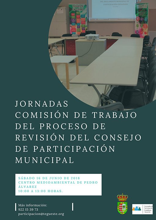 ayto_tegueste's tweet photo. La Jornada de Comisión de Trabajo para la Revisión del Consejo de Participación Ciudadana, este sábado en Pedro Álvarez. #Tegueste #ParticipaciónCiudadana @participatfe

https://t.co/u6kLlm1ABa https://t.co/uYUPe9OLBJ