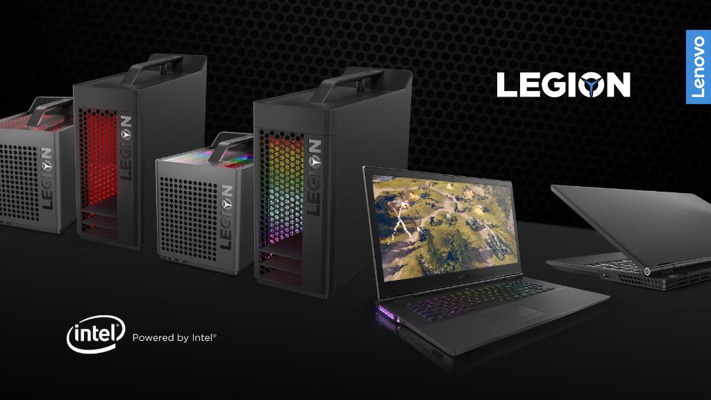 Lenovo's tweet photo. JUST LANDED AT #E32018 &amp; we didn’t come empty-handed. New Legion laptops, towers &amp; cubes designed to make you a gaming legend. #LegionE3 https://t.co/7uHdfQFAnn https://t.co/WZ3Ldb5nxV