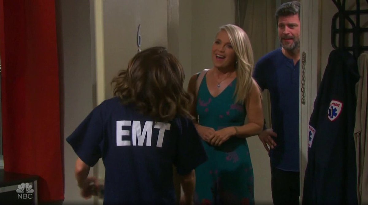 TeamJenEric's tweet photo. #JenEric before &amp; after seeing Theresa at JJ's apartment 😂 #Days https://t.co/5xZ3jCbJL3