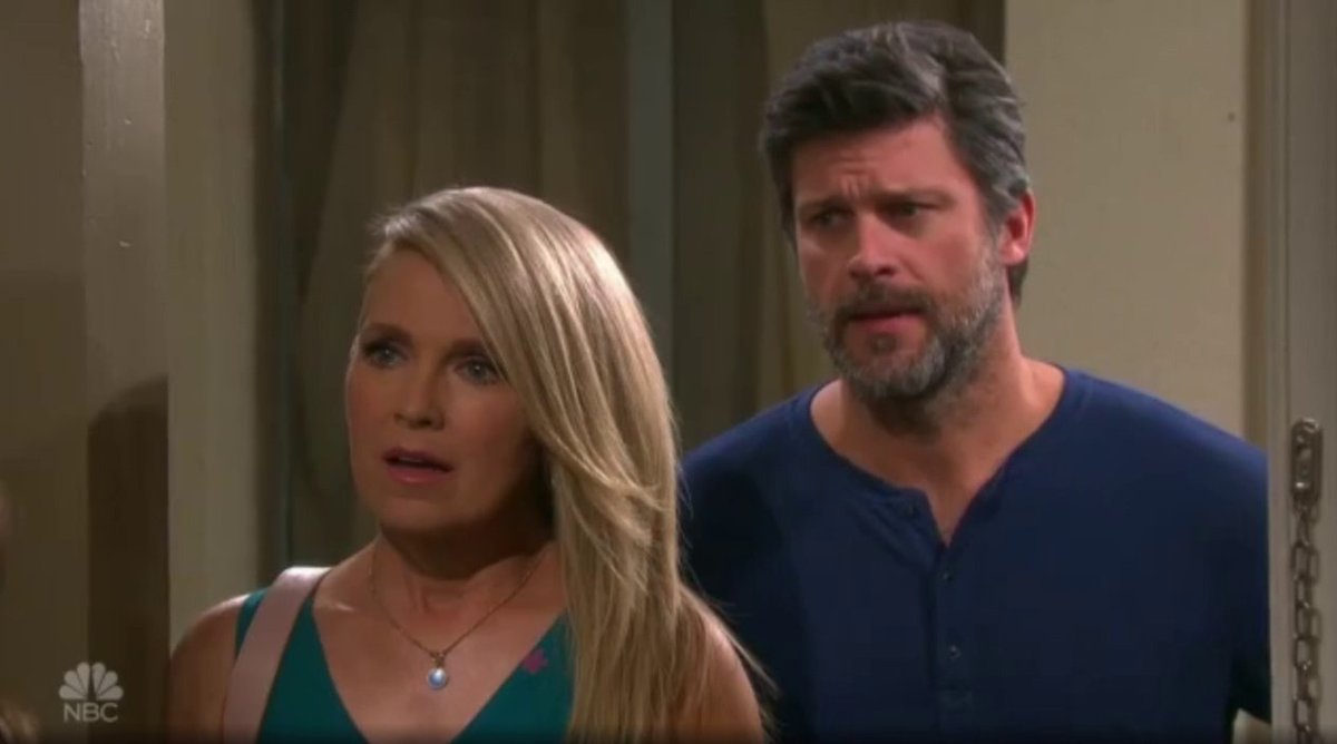 TeamJenEric's tweet photo. #JenEric before &amp; after seeing Theresa at JJ's apartment 😂 #Days https://t.co/5xZ3jCbJL3