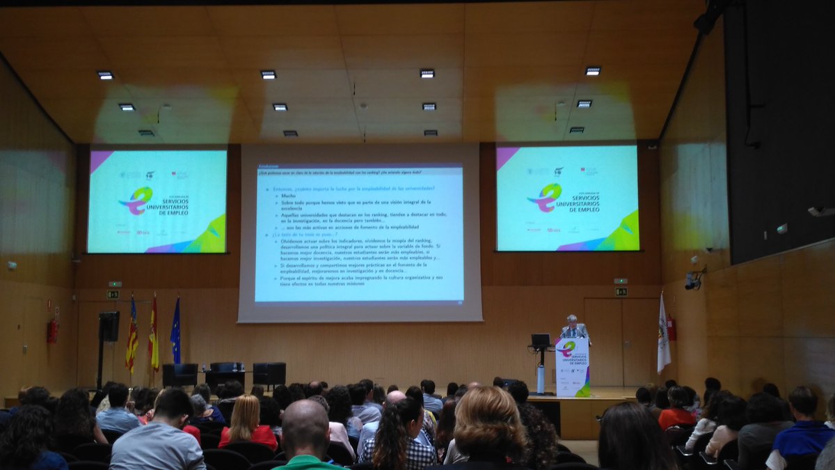 sepq_upv's tweet photo. Interesante enfoque sobre la empleabilidad y la inserción laboral como indicadores de calidad y mejora de la actividad universitaria en las XVIII Jornadas de servicios universitarios de empleo #JornadaEmpleoUPV Programa en https://t.co/k4EnNk1rzl via @upvsie https://t.co/ymtTWH9Dhe