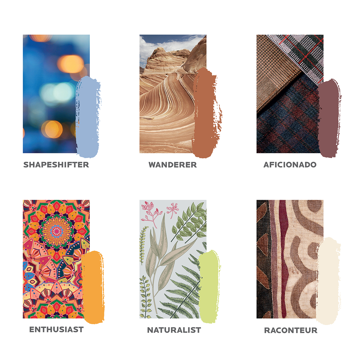 Welcome to the Colormix Forecast 2019: 42 trend colors in one master palette, arranged into six unique color personalities, each leading its own voyage.