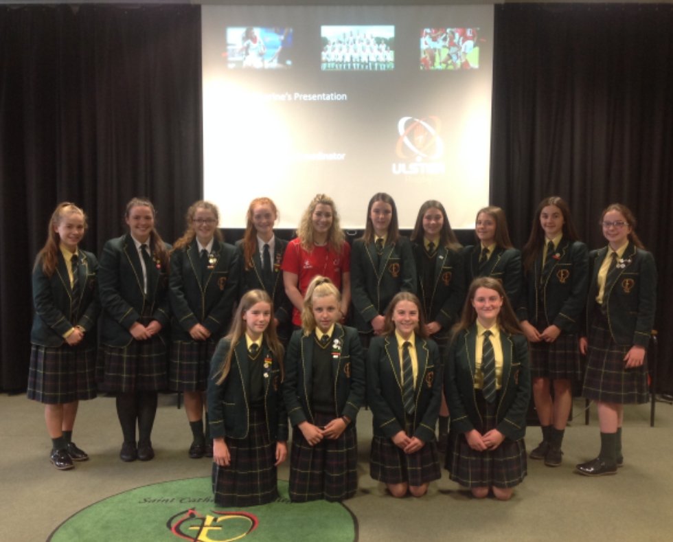 healthystcats's tweet photo. Some of our students are picture below with Eliza Downey who launched Healthy Lifestyle Week this morning. Thanks to @eliza_downey for her fantastic presentation. https://t.co/XfJ7pir8ws