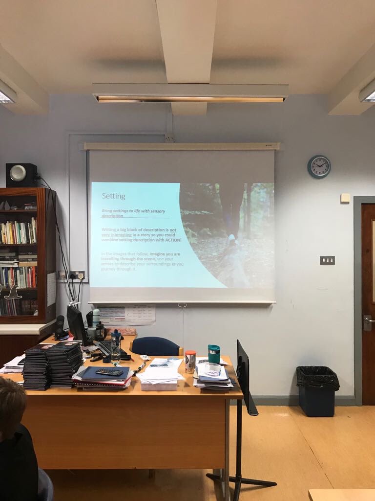 careersbeatty's tweet photo. Creative writing workshops facilitated by Dr Laura Gallagher. Fantastic work by our Year 8 pupils! #readingweek2018 #creativity #confidence https://t.co/iqhBCK7NVv