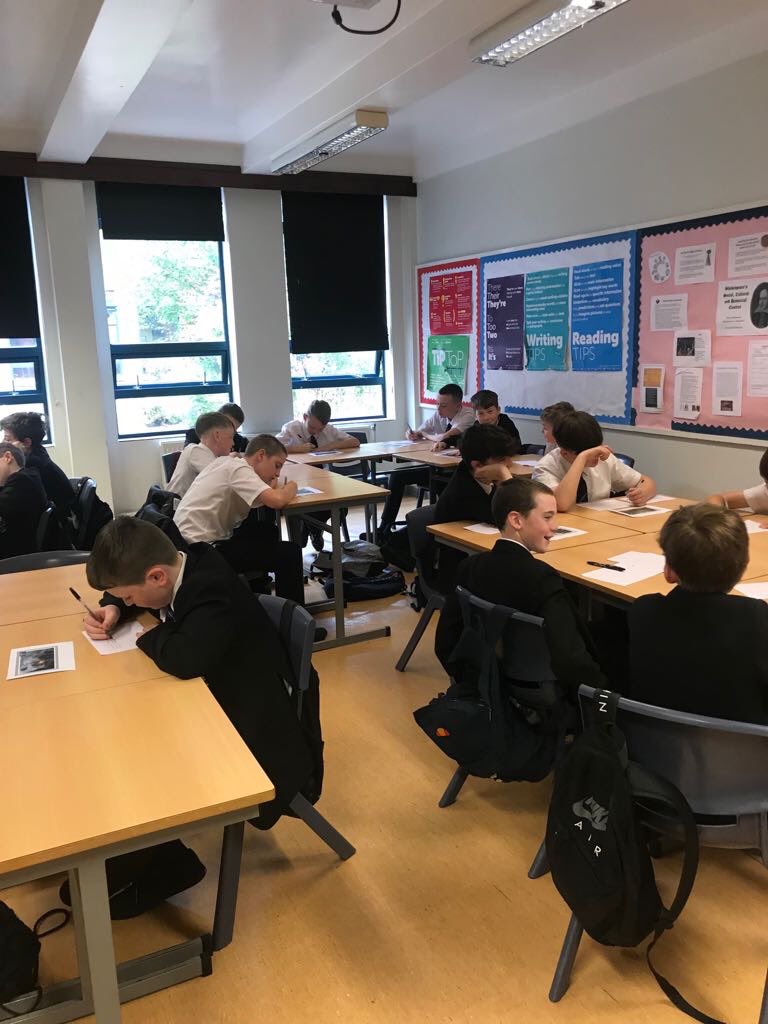 careersbeatty's tweet photo. Creative writing workshops facilitated by Dr Laura Gallagher. Fantastic work by our Year 8 pupils! #readingweek2018 #creativity #confidence https://t.co/iqhBCK7NVv