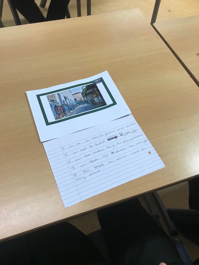 careersbeatty's tweet photo. Creative writing workshops facilitated by Dr Laura Gallagher. Fantastic work by our Year 8 pupils! #readingweek2018 #creativity #confidence https://t.co/iqhBCK7NVv