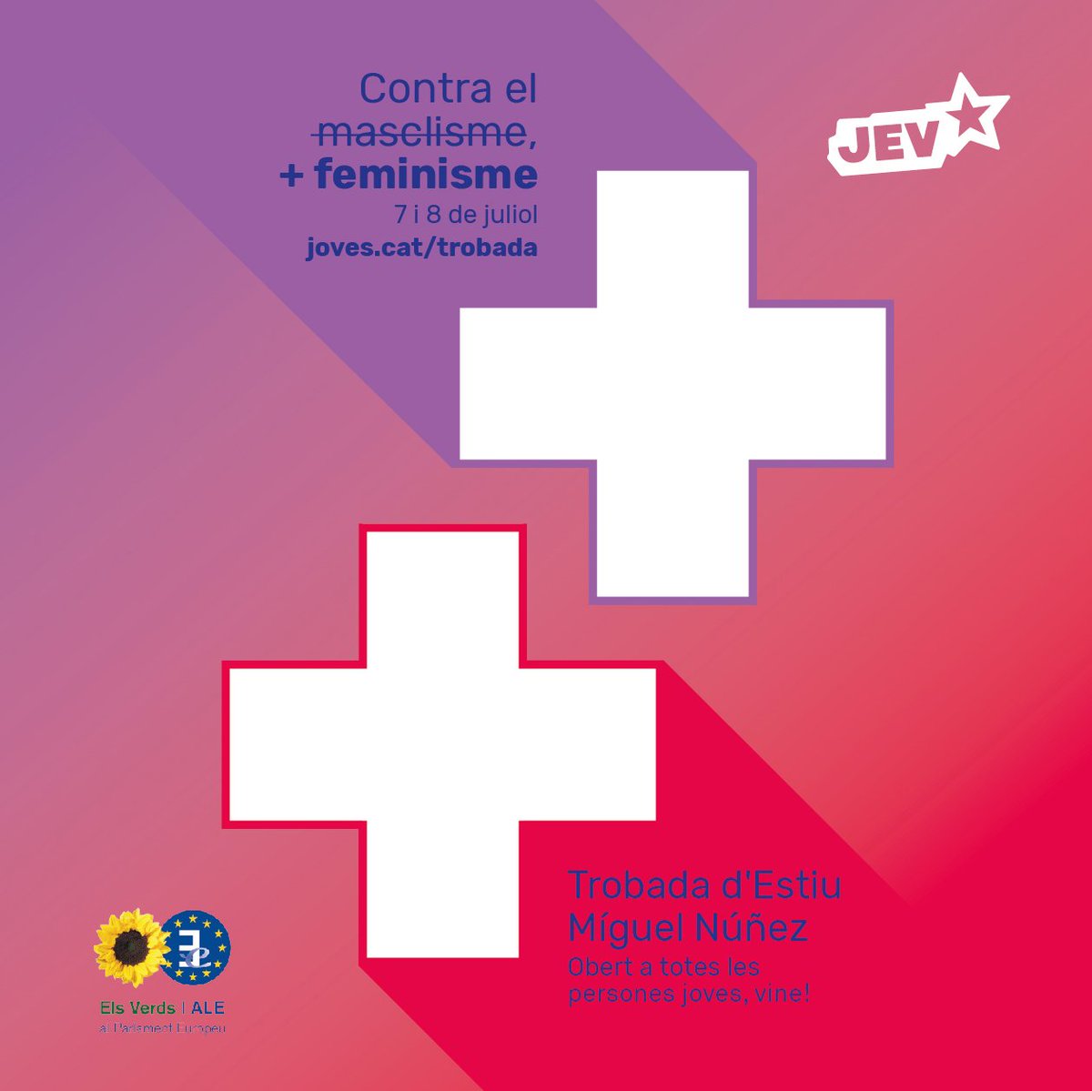 JovesEco's tweet photo. Un any més, ja tenim aquí la Trobada d'Estiu Miguel Núñez 🎉🎈🎊 Aquest any tancarem el curs polític reflexionant i aprenent sobre feminismes, en un cap de setmana on també tindrem temps per divertir-nos 💜 No t'ho perdis, informació i inscripcions a 👉 https://t.co/uRSh7ImgJ9 https://t.co/FfpTP4YN5a