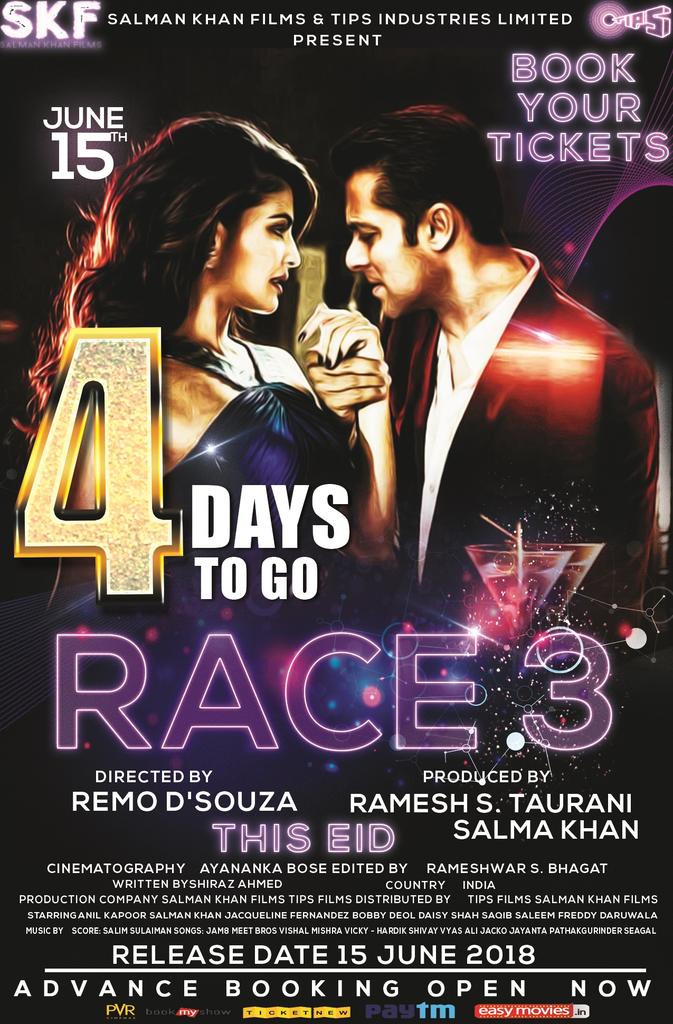 beingsalman_k's tweet photo. Guys just #4DaysToRace3 #Race3ThisEid #Race3 #SalmanKhan #JacquelineFernandez https://t.co/KtKDSPqcru