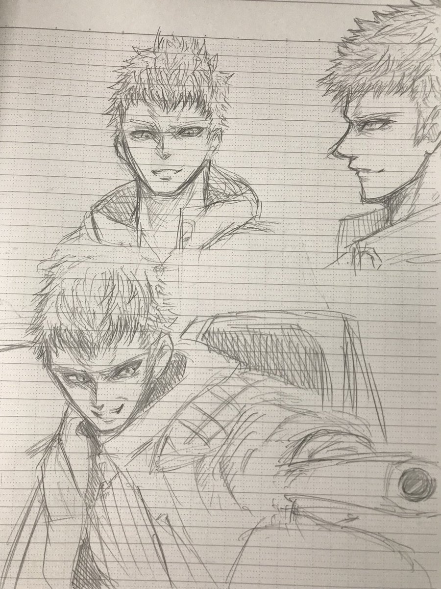 DMC5のネロの顔を描く練習なう 