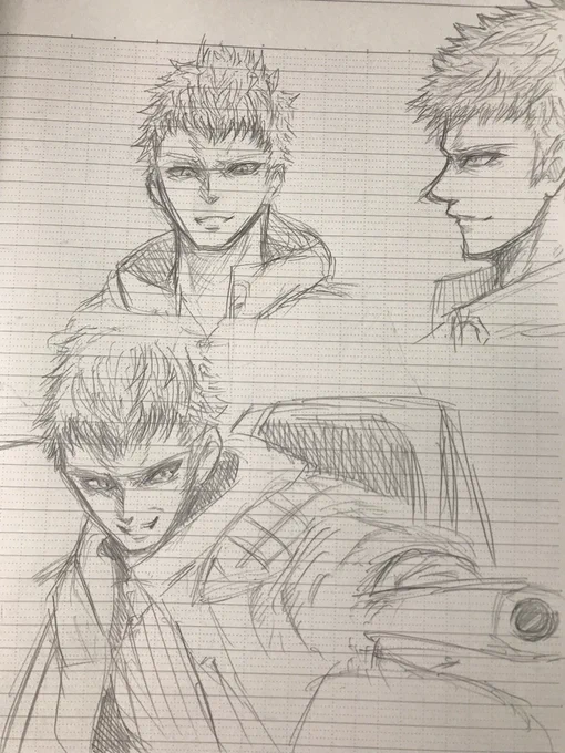 DMC5のネロの顔を描く練習なう 