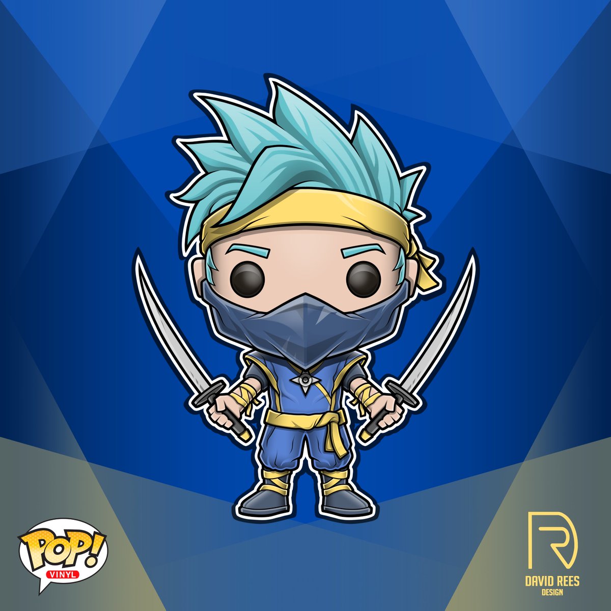 DavidReesDesign's tweet image. Finally finished! Spent a couple of hours colouring up @Ninja as a @OriginalFunko Pop! yesterday. Been a long time since I made one of these. T'was fun! #funkopop #twitch