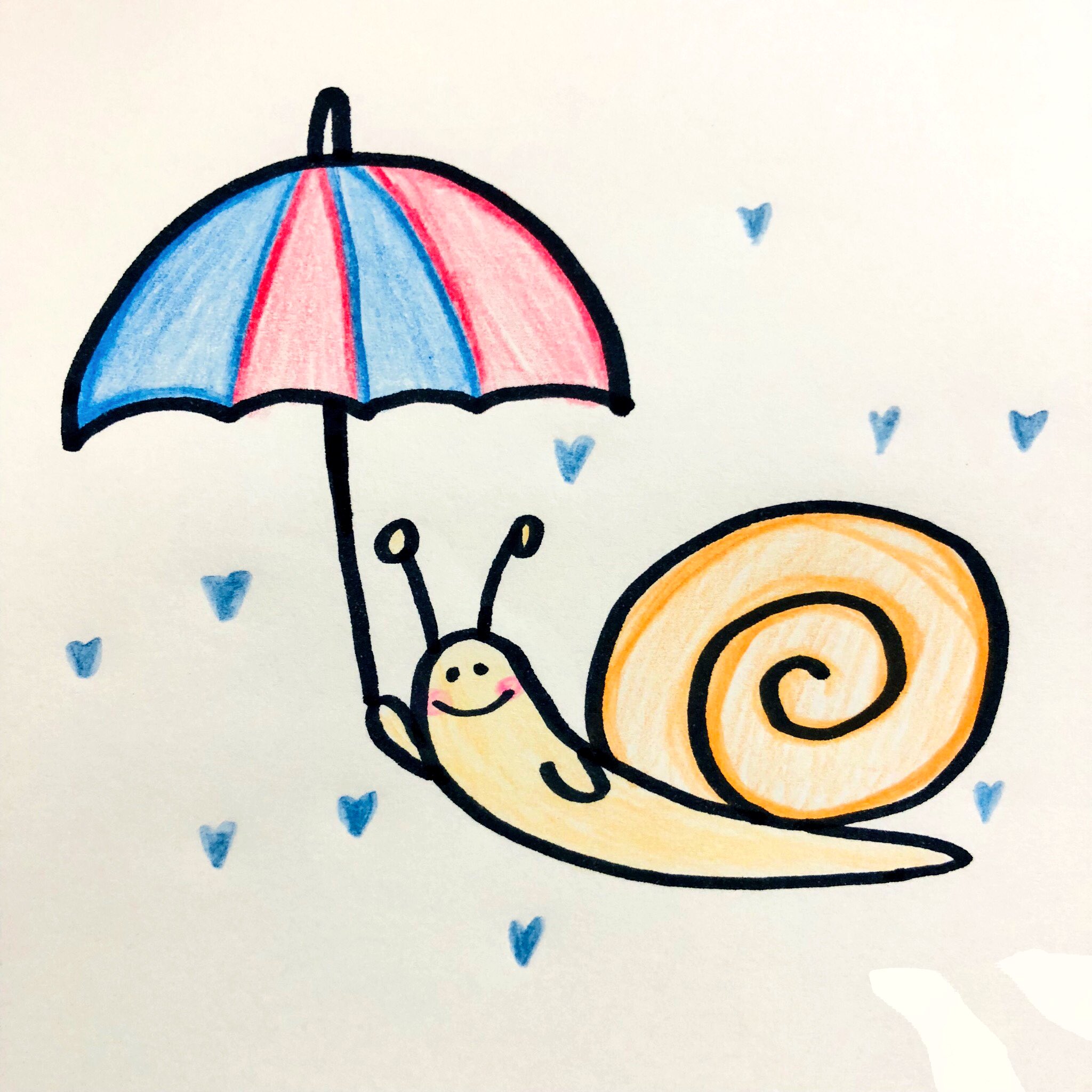 ちゃんりーu 明日は晴れるかなぁ イラスト 簡単 癒し 可愛い カタツムリ 傘 ハート 雨 Illustration Cute Snails Umbrella Rain T Co Zycuvkqsma Twitter