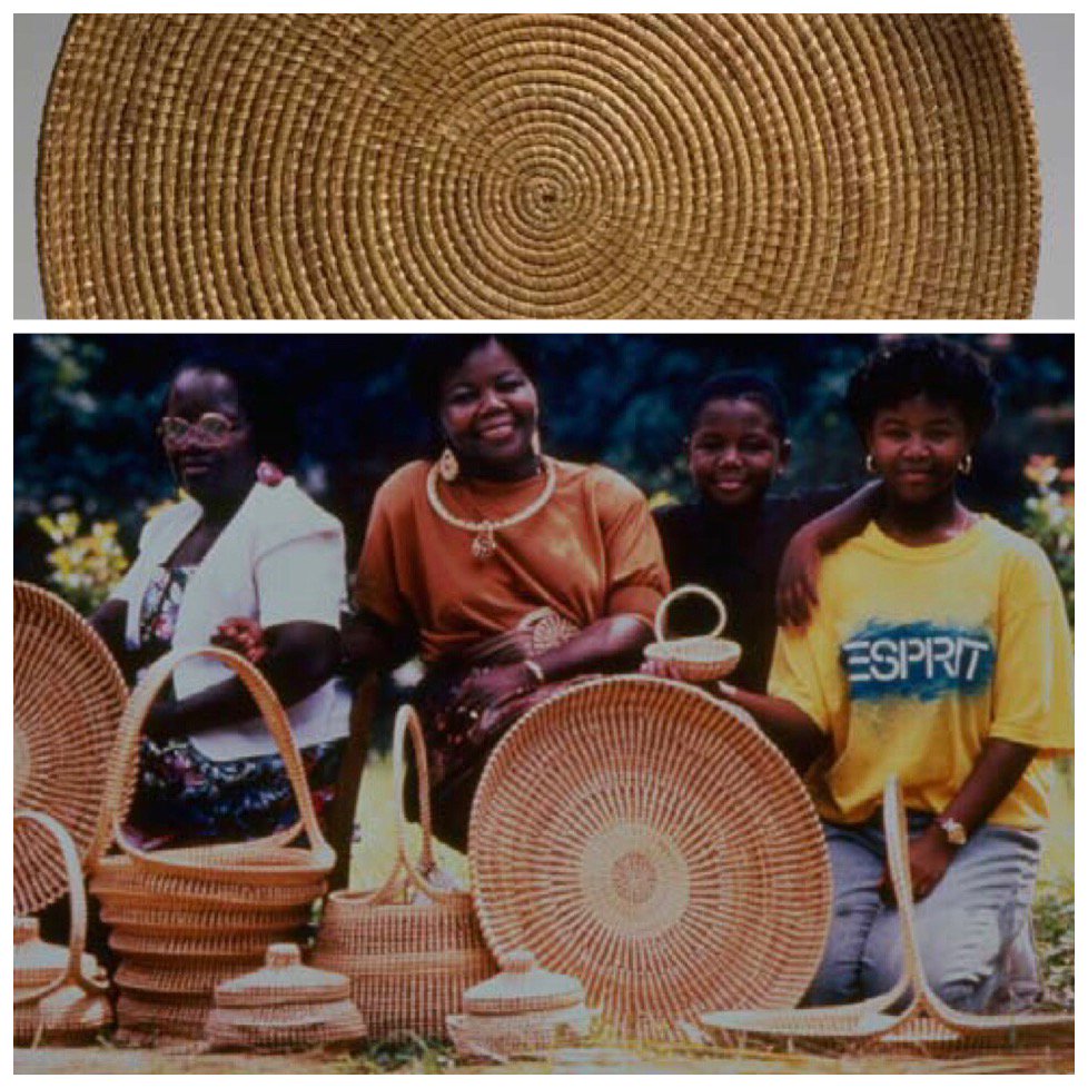 JohnRileyCenter's tweet photo. #funfact - Wide winnowing baskets, known as fanners were the earliest and most important type of coiled basketry made by Africans in America. Fanner baskets were used to separate the rice grain from its husk. #jgrcm #gullahgeechee #africanhistory #westafricanslaves #blackmuseum https://t.co/PDD6GzH8D9