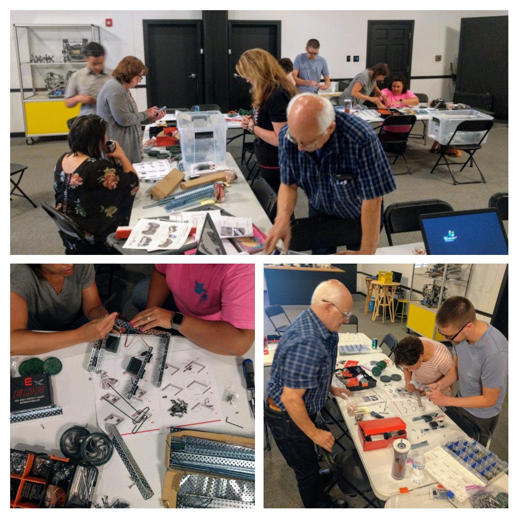 DevCatalyst_CO's tweet image. West TN teachers have started their build! 🤖 Thank you @ShelliCBrasher for teaching our VEX Robotics Educator Workshop. #DevCatalyst #VEXRobotics #STEM