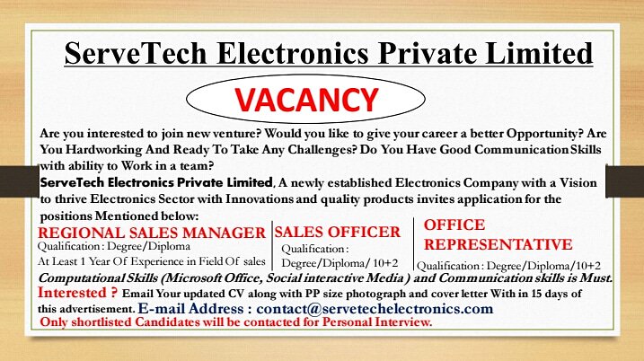 ServeTechEle's tweet image. Interested Applicants contact us