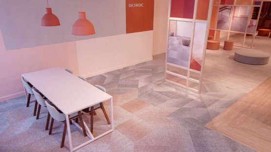 DesignApplause's tweet photo. 👏 @PatcraftFloors wins #BestofNeocon Silver Award. Stop by #10-160 PET carpet tile, Dichroic. #neocon50 #transformperformance #transformspace #patcraft
#sustainabledesign #bestofneocon #commercialdesign https://t.co/FZ8jYJyzlO