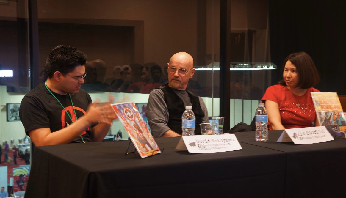 JoWhittemore's tweet photo. Had a great time paneling w/ Jim Starlin &amp; @DavidNakayama at @SF_ComicCon. It was an insightful &amp; humorous talk on diversity in the world of comic book heroes. If you get the chance to see these gentlemen speak, take it!
#superhero #supergirl #supergirlcw #diversity #jimstarlin https://t.co/TwTbWBtyTr