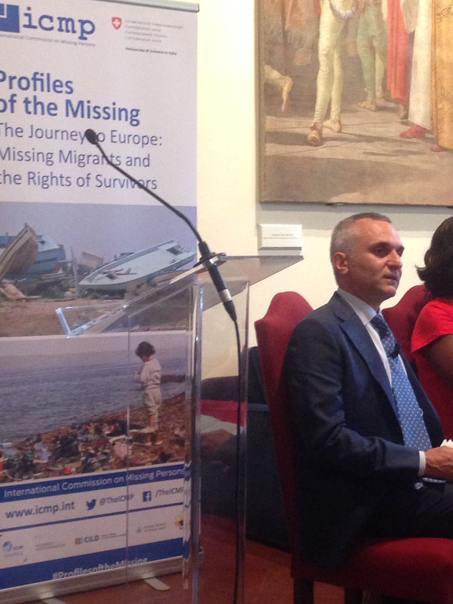TheICMP's tweet photo. .@ZahnPhilipp, broadcaster and journalist commends panelists at ICMP's Profiles of the Missing event in #Rome -- "it's not easy to talk about personal suffering"
#ProfilesOfTheMissing #MissingMigrants https://t.co/nd7XpMTT5x