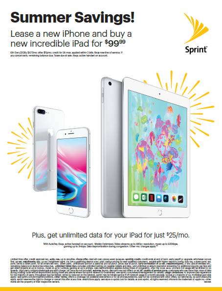 CalhounGJohn's tweet photo. Grab an #iPad for just $99 while you can! Limited time! Stop in @WaterfrontSprint in Homestead, PA for this amazing offer! #Sprint #Deal https://t.co/DzoPptpQYV