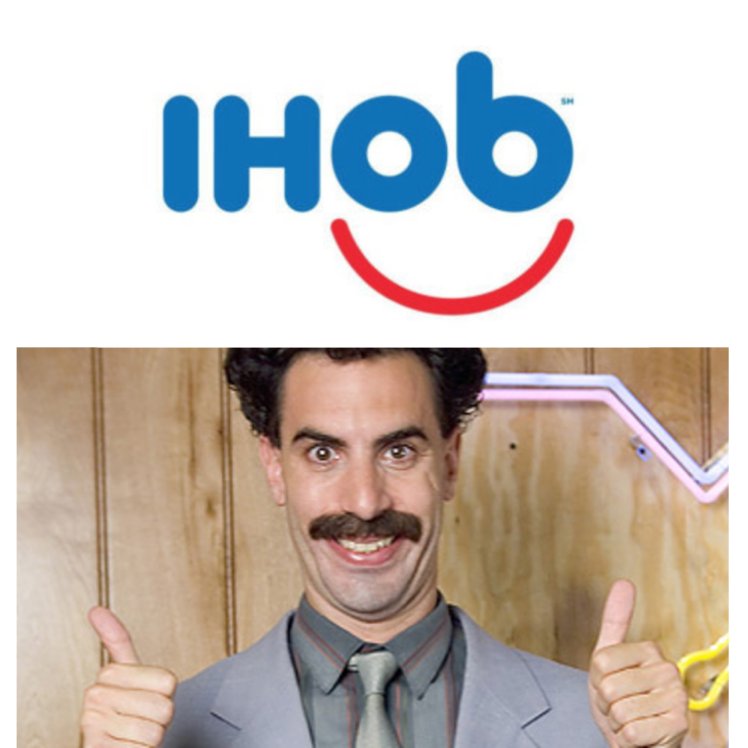 TheOneWherePod's tweet image. ⚡️ “The restaurant formerly known as IHOP announces what the new 'b' stands for” #ihop #ihob #internationalhouseofborat