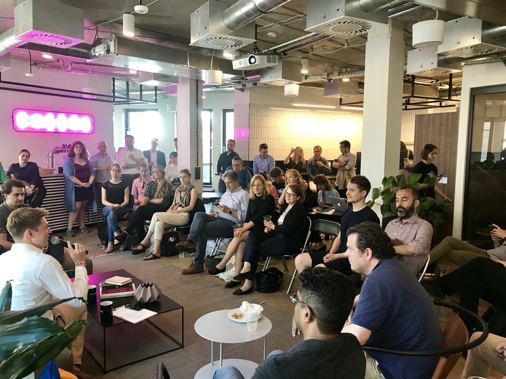 GermanTechBLN's tweet photo. 🚀 This evening, we are pleased to host the kick-off of @BerlinPartner's Start Alliance #SmartCity batch 2018! Thank you @unumotors @Cisco_Germany @NUMA_World for joining us to welcome the new startups: @airlyeu @BRAINCITIES #troov #gpower #janu #mywaydress #runvido and more! https://t.co/wiy7JgQdPn