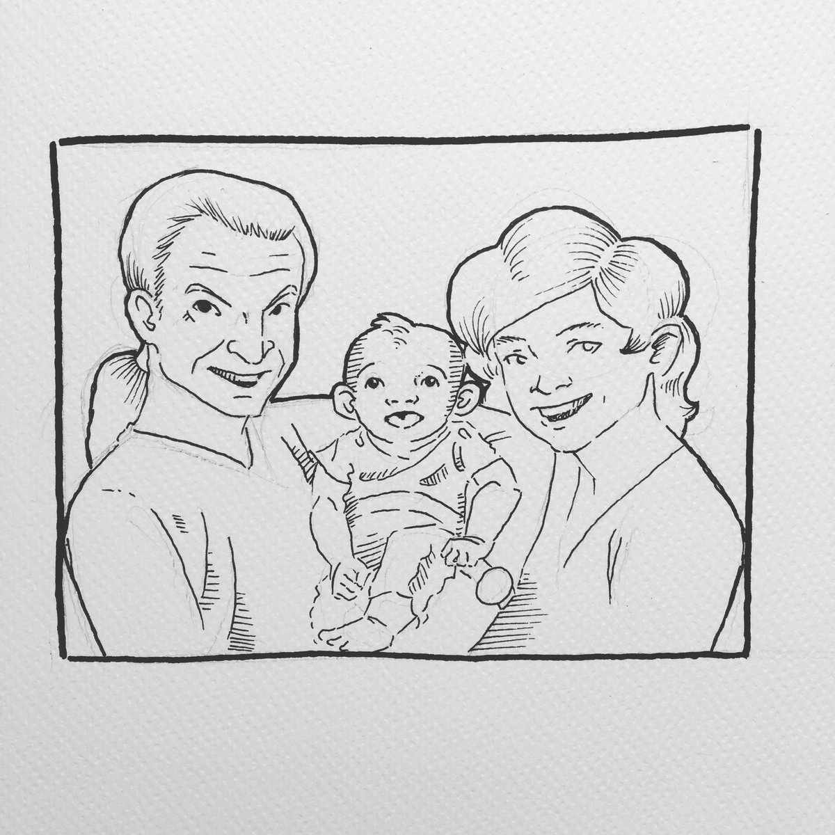 cykelvester's tweet image. A lovely family portrait from “scarred” that shows morrifan, baby Lorelai and Baron together at a better time in their lives #indiedev #gamedev #gamedevelopent #illustration #creepy #terrifying #horror